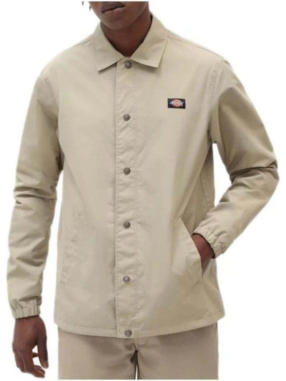 Dickies Oakport Coaches Jacket Men Khaki Windbreaker Size Large
